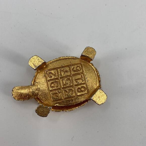 Feng shui goldtone turtle statue - Picture 2 of 6